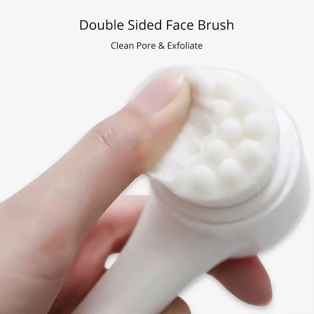 Silicone Soft Cleaning Double Sided Massage Beauty Facial Cleansing Brush (2 Pack)