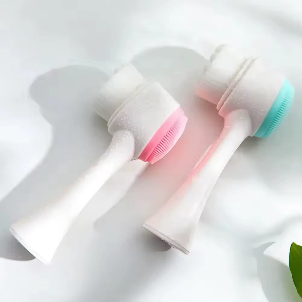 Silicone Soft Cleaning Double Sided Massage Beauty Facial Cleansing Brush (2 Pack)