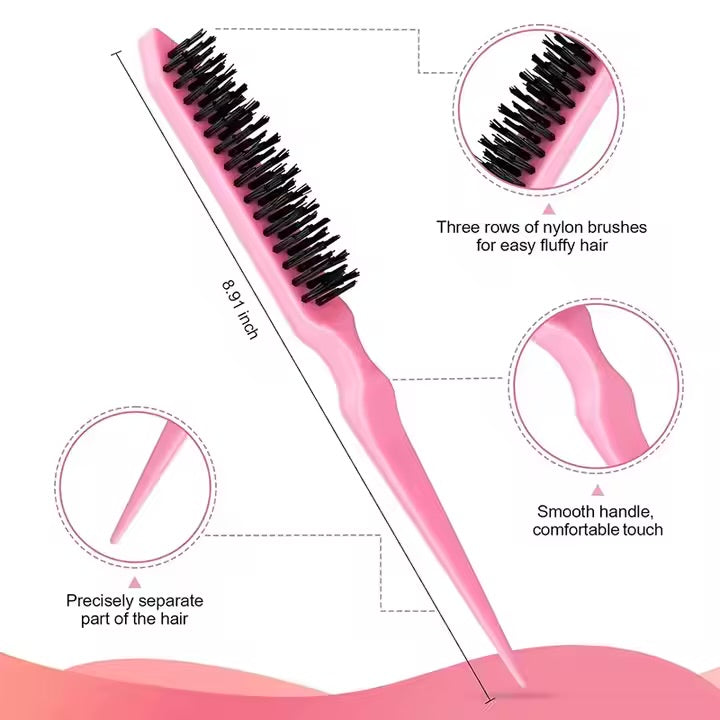 4Pcs Hair Brush and Comb Set Plastic