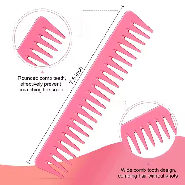 4Pcs Hair Brush and Comb Set Plastic