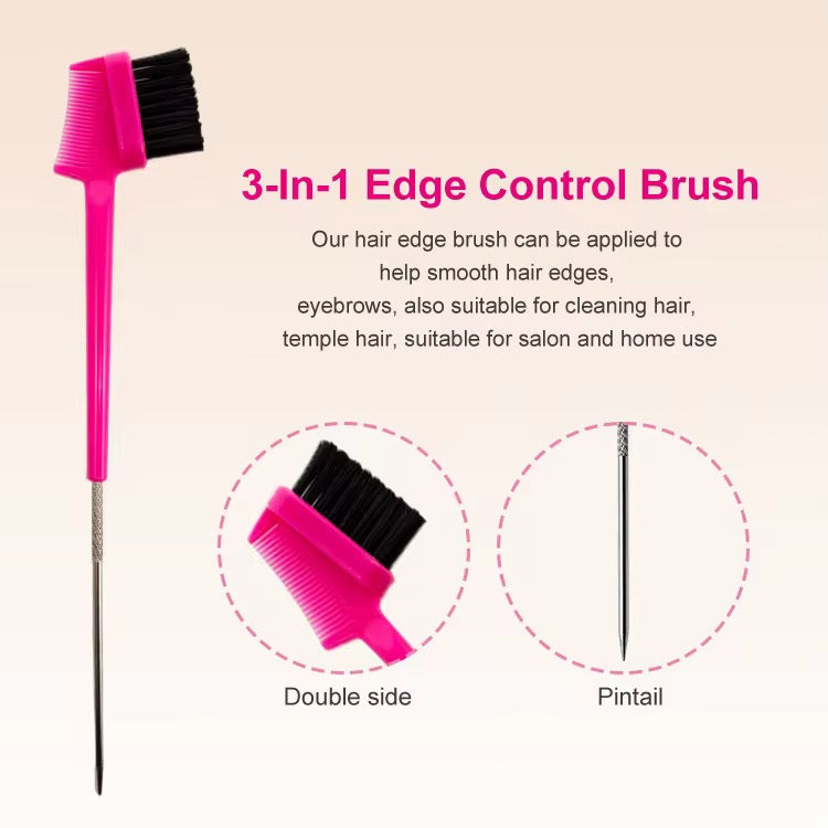 Double Head Boar Bristle Edge Brush (6 Pack)