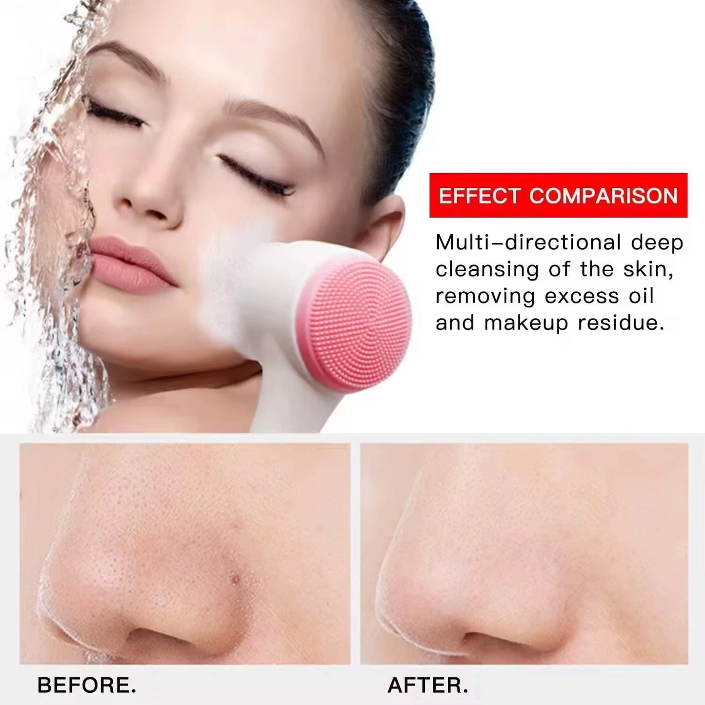 Silicone Soft Cleaning Double Sided Massage Beauty Facial Cleansing Brush (2 Pack)